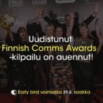 Finnish Comms Awards 2025 sai uusia kategorioita – strategiset palvelut ja viestinnän luovat toteutukset nostetaan aiempaa laajemmin esiin